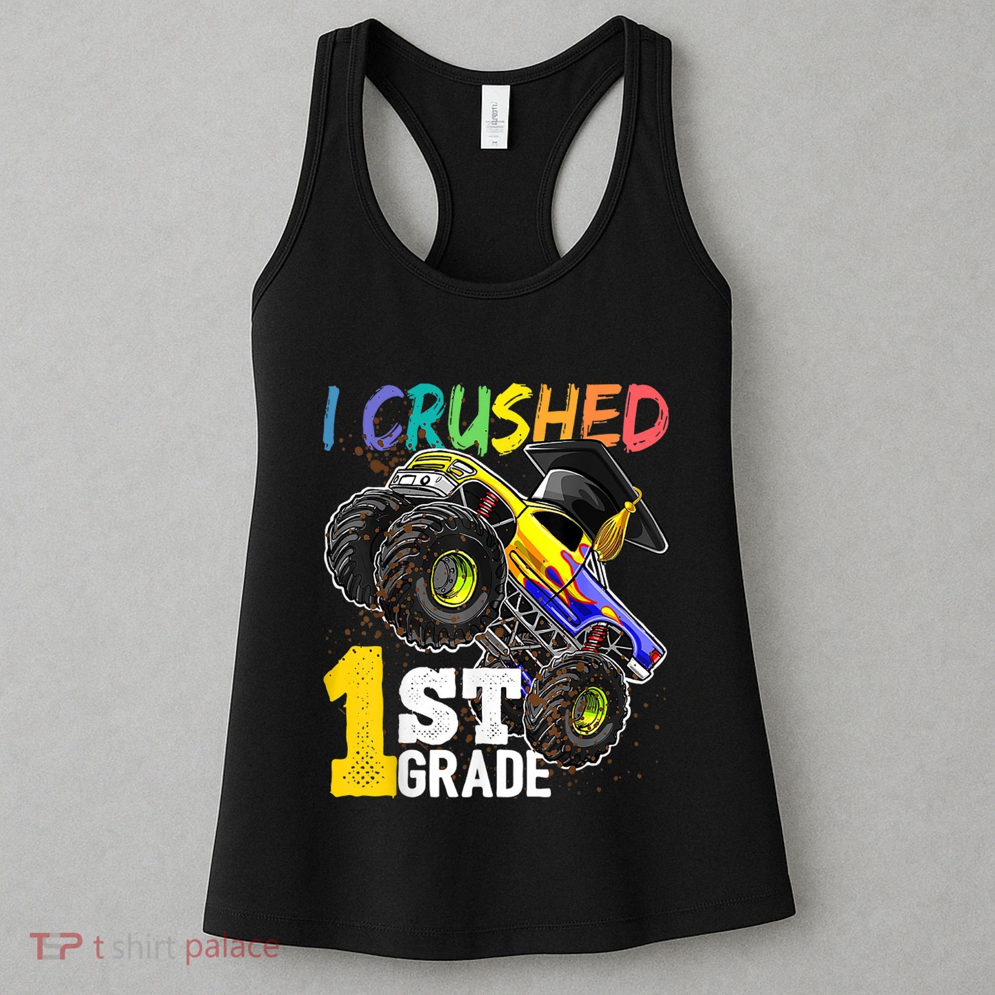 I Crushed Preschool Monster Truck Graduation Cap Gift Women's Tank Top