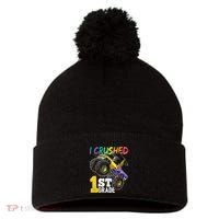 I Crushed Preschool Monster Truck Graduation Cap Gift Pom Pom 12in Knit Beanie thumb 0