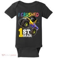 I Crushed Preschool Monster Truck Graduation Cap Gift Baby Bodysuit thumb 0