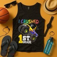 I Crushed Preschool Monster Truck Graduation Cap Gift Tank Top thumb 4