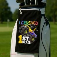 I Crushed Preschool Monster Truck Graduation Cap Gift Golf Towel thumb 2
