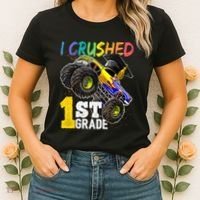 I Crushed Preschool Monster Truck Graduation Cap Gift Women's T-Shirt thumb 2