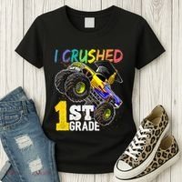 I Crushed Preschool Monster Truck Graduation Cap Gift Women's T-Shirt thumb 3