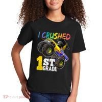 I Crushed Preschool Monster Truck Graduation Cap Gift Kids T-Shirt thumb 2