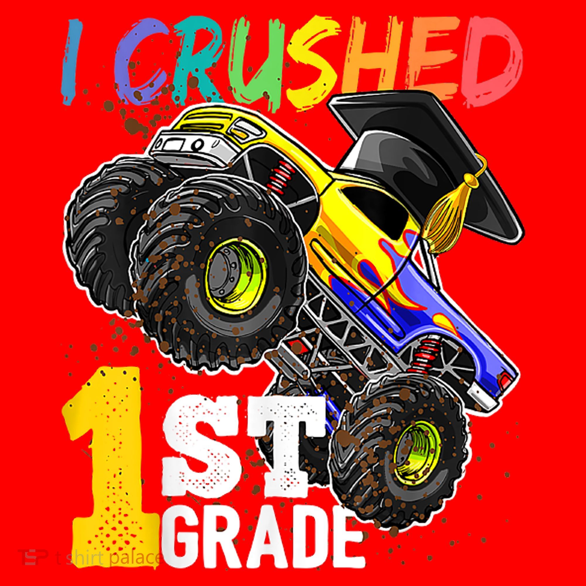 I Crushed Preschool Monster Truck Graduation Cap Gift Santa Hat