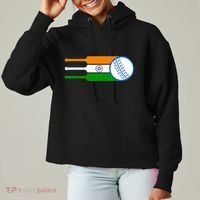 Indian Cricket Player Team Cricket Fans India Cricket Ladies Heavyweight Boxy Pullover Hoodie thumb 0