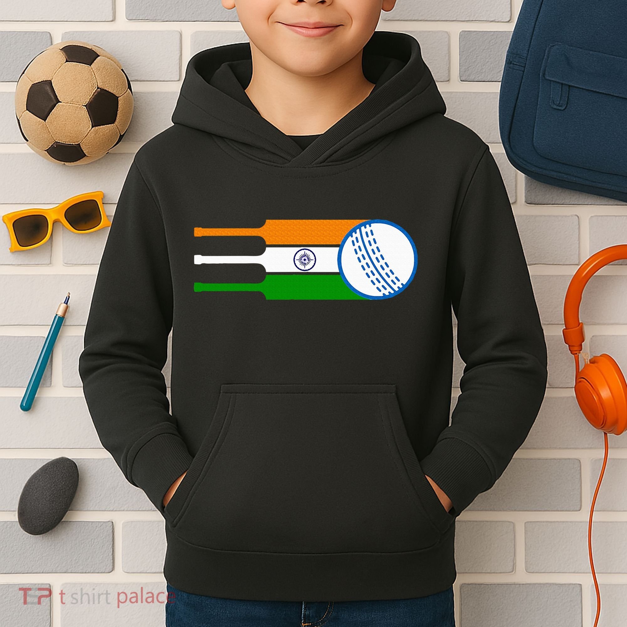 Indian Cricket Player Team Cricket Fans India Cricket Kids Hoodie