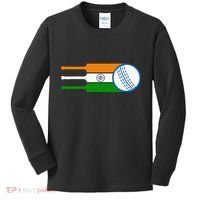 Indian Cricket Player Team Cricket Fans India Cricket Kids Long Sleeve Shirt thumb 0