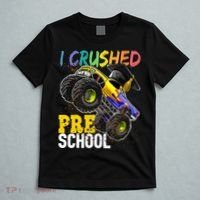 I Crushed Preschool Monster Truck Graduation Cap Gift Boys T-Shirt thumb 5