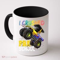 I Crushed Preschool Monster Truck Graduation Cap Gift Boys Coffee Mug thumb 0