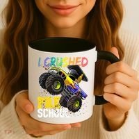 I Crushed Preschool Monster Truck Graduation Cap Gift Boys Coffee Mug thumb 3