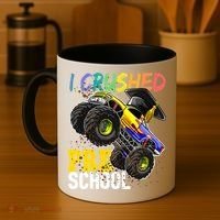 I Crushed Preschool Monster Truck Graduation Cap Gift Boys Coffee Mug thumb 4