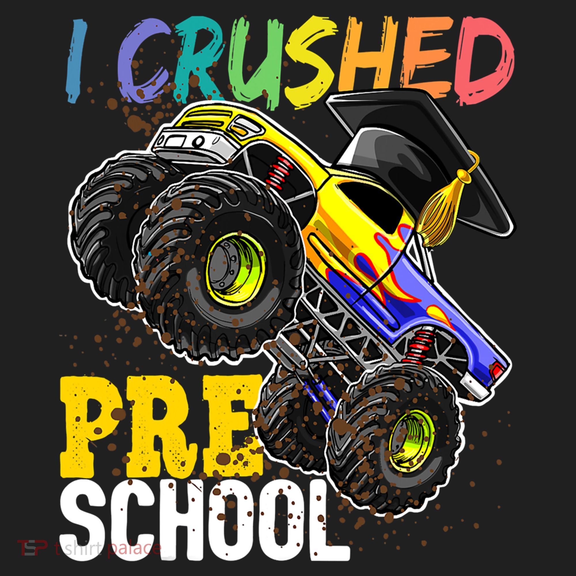 I Crushed Preschool Monster Truck Graduation Cap Gift Boys Beanie