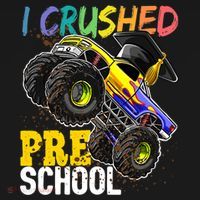 I Crushed Preschool Monster Truck Graduation Cap Gift Boys Baby Bodysuit thumb 2