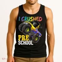 I Crushed Preschool Monster Truck Graduation Cap Gift Boys Tank Top thumb 3