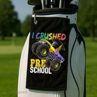 I Crushed Preschool Monster Truck Graduation Cap Gift Boys Golf Towel thumb 2