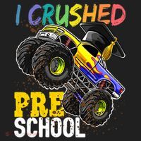 I Crushed Preschool Monster Truck Graduation Cap Gift Boys Golf Towel thumb 3