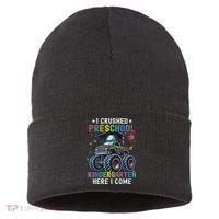 I Crushed Preschool Kindergarten Here I Come Monster Truck Sustainable Knit Beanie thumb 0