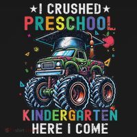 I Crushed Preschool Kindergarten Here I Come Monster Truck Baby Bodysuit thumb 2