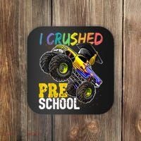 I Crushed Preschool Monster Truck Graduation Cap Gift Boys Coaster thumb 0