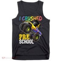 I Crushed Preschool Monster Truck Graduation Cap Gift Boys Tank Top thumb 0