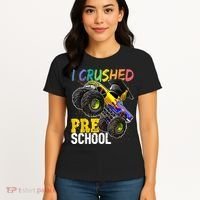 I Crushed Preschool Monster Truck Graduation Cap Gift Boys Women's T-Shirt thumb 4