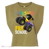 I Crushed Preschool Monster Truck Graduation Cap Gift Boys Garment-Dyed Women's Muscle Tee thumb 0