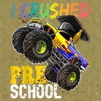 I Crushed Preschool Monster Truck Graduation Cap Gift Boys Garment-Dyed Women's Muscle Tee thumb 6