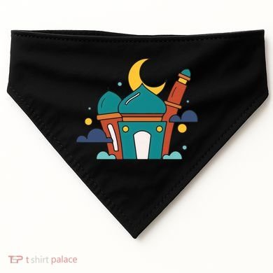 Islamic Cute Ramadan Mubarak Arabic Gift USA-Made Doggie Bandana