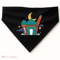 Islamic Cute Ramadan Mubarak Arabic Gift USA-Made Doggie Bandana thumb 0