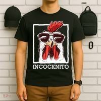 Incocknito Cock Rooster Wearing Sunglasses Chicken Lover T-Shirt thumb 6