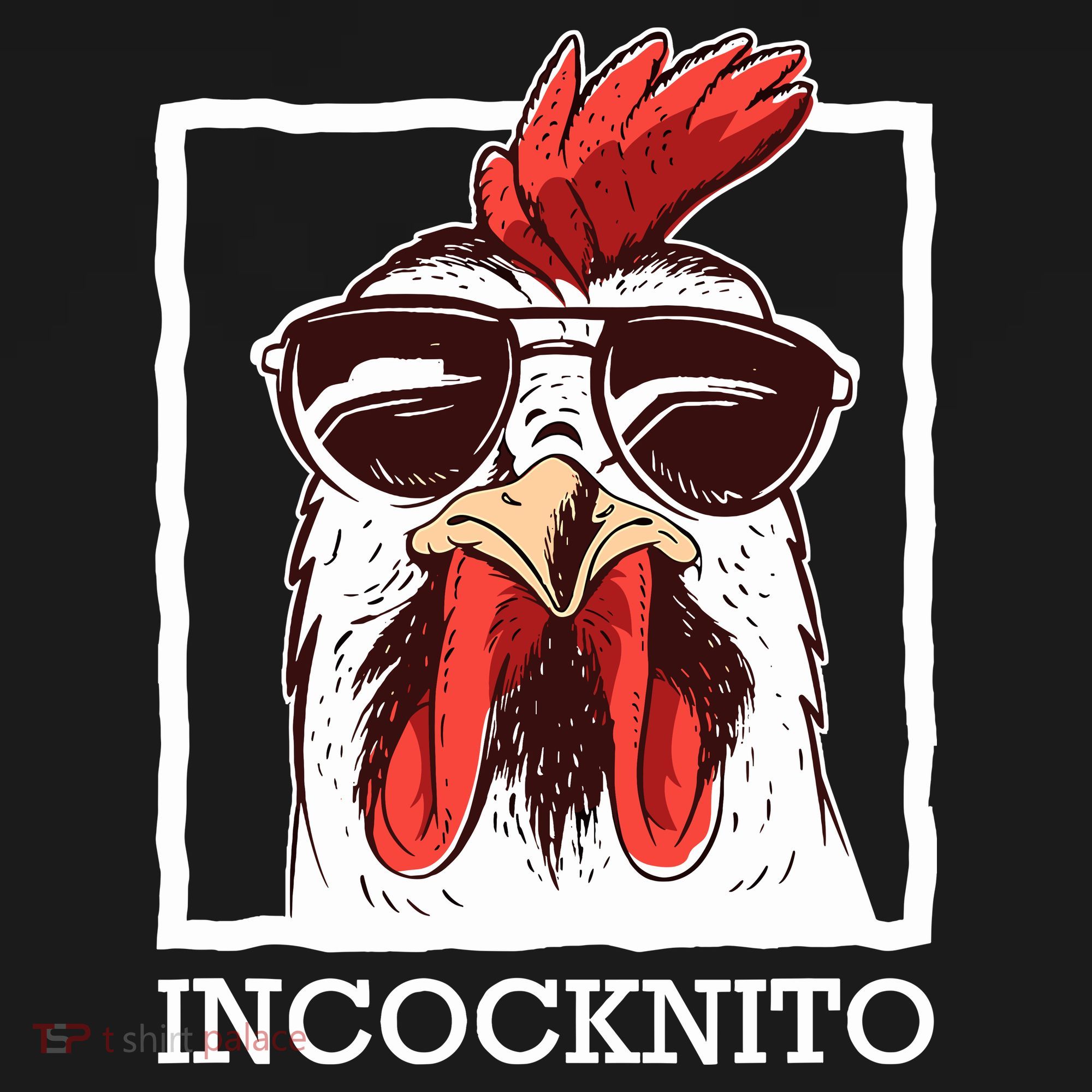 Incocknito Cock Rooster Wearing Sunglasses Chicken Lover Ornament