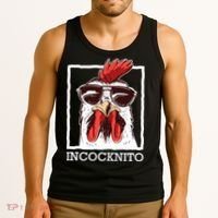 Incocknito Cock Rooster Wearing Sunglasses Chicken Lover Tank Top thumb 3
