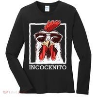 Incocknito Cock Rooster Wearing Sunglasses Chicken Lover Women's Long Sleeve Shirt thumb 0