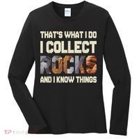 I Collect Rocks And I Know Things Geology Geologist Geode Women's Long Sleeve Shirt thumb 0