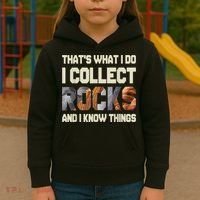 I Collect Rocks And I Know Things Geology Geologist Geode Kids Hoodie thumb 3