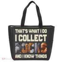I Collect Rocks And I Know Things Geology Geologist Geode Tote Bag thumb 0