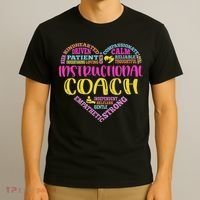 Instructional Coach Rainbow Heart Instructional Coach Gifts T-Shirt thumb 3