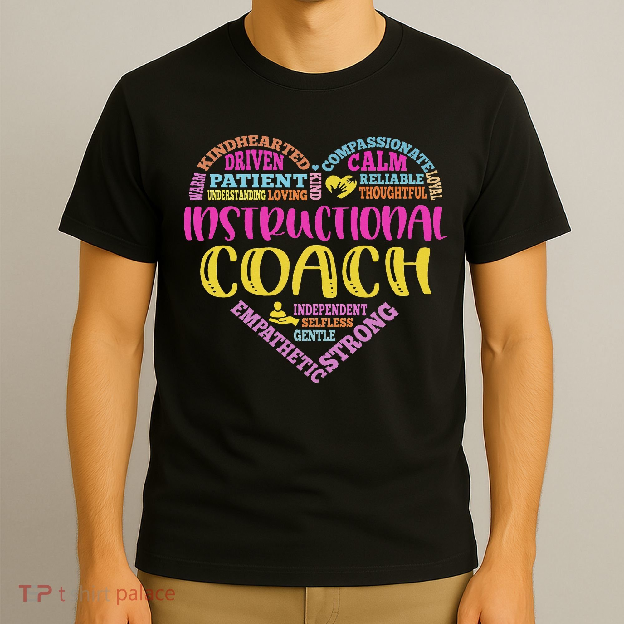Instructional Coach Rainbow Heart Instructional Coach Gifts T-Shirt