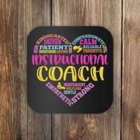 Instructional Coach Rainbow Heart Instructional Coach Gifts Coaster thumb 0