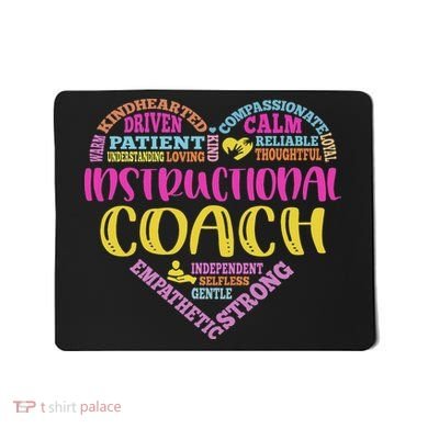 Instructional Coach Rainbow Heart Instructional Coach Gifts Mousepad