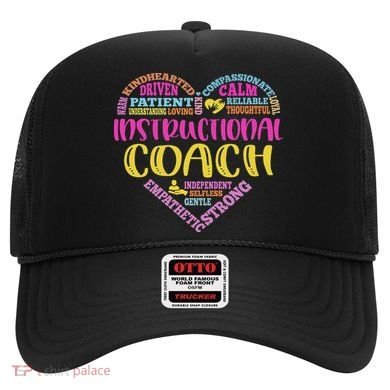 Instructional Coach Rainbow Heart Instructional Coach Gifts Hat