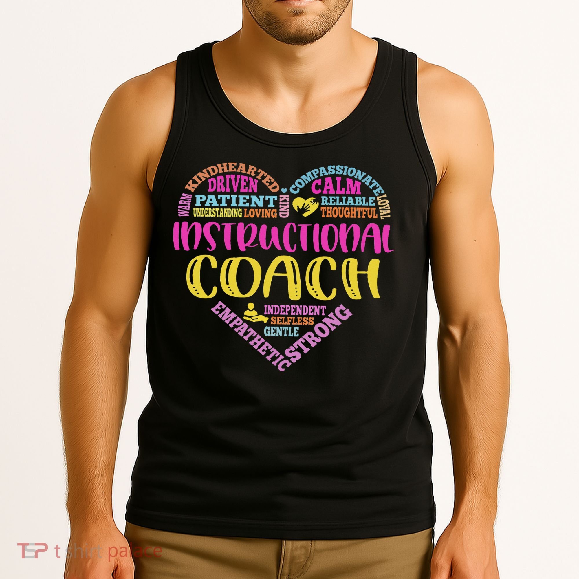 Instructional Coach Rainbow Heart Instructional Coach Gifts Tank Top
