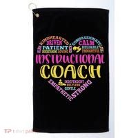 Instructional Coach Rainbow Heart Instructional Coach Gifts Golf Towel thumb 0