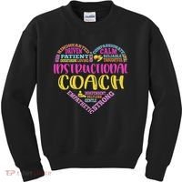 Instructional Coach Rainbow Heart Instructional Coach Gifts Kids Sweatshirt thumb 0
