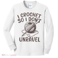 I Crochet So I Don’t Unravel Crochet Kids Long Sleeve Shirt thumb 0