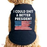 I Could Shit A Better President Distressed USA American Flag Doggie Tank thumb 0