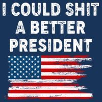 I Could Shit A Better President Distressed USA American Flag Apron thumb 3