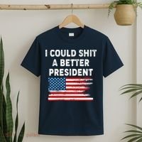 I Could Shit A Better President Distressed USA American Flag T-Shirt thumb 2