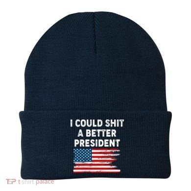I Could Shit A Better President Distressed USA American Flag Beanie